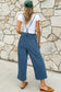 Wide Leg Denim Overalls