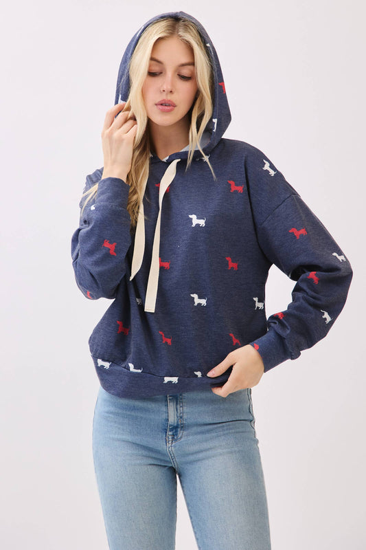Patriotic Dog Print Hoodie