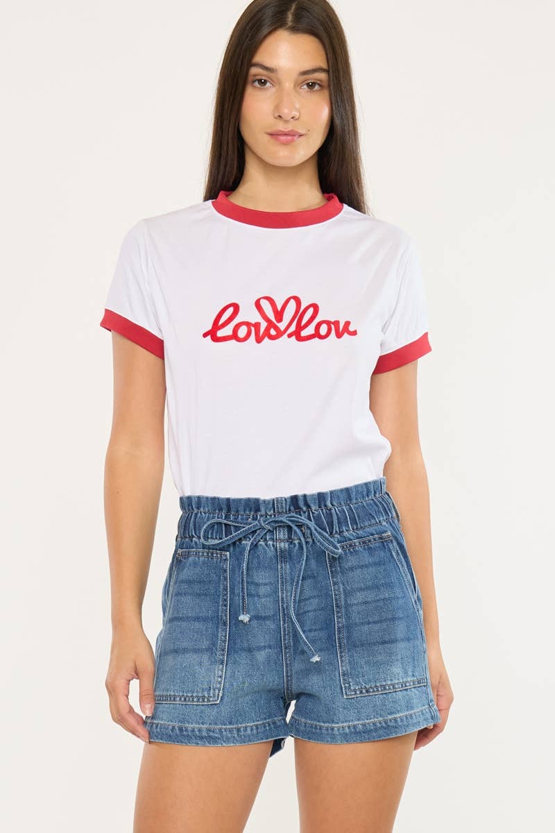 Paper Bag Denim Shorts
