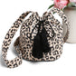 Leopard Straw Tassel Crossbody Bucket Bag