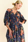 Floral Printed Smocked Waist Maxi Dress