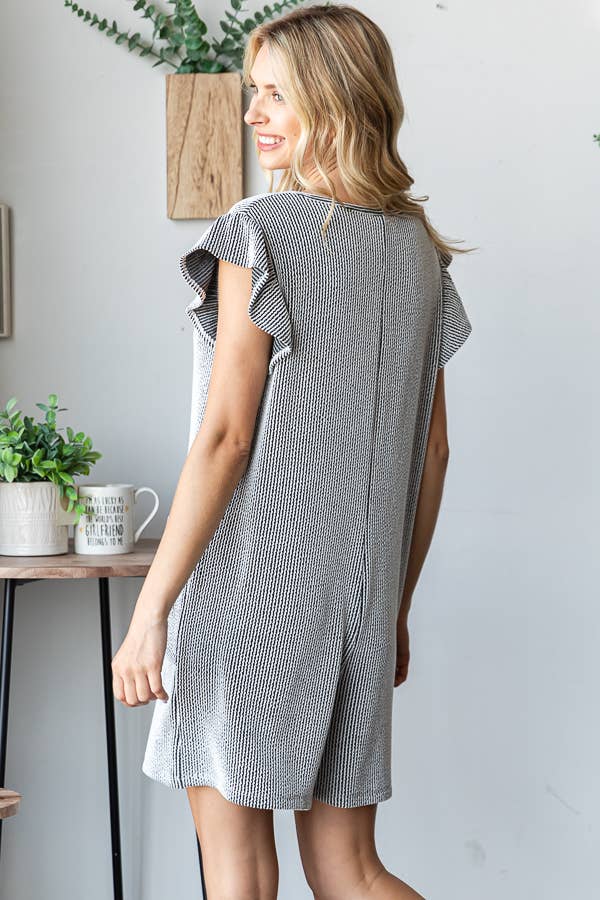 Ruffle Sleeved Short Romper