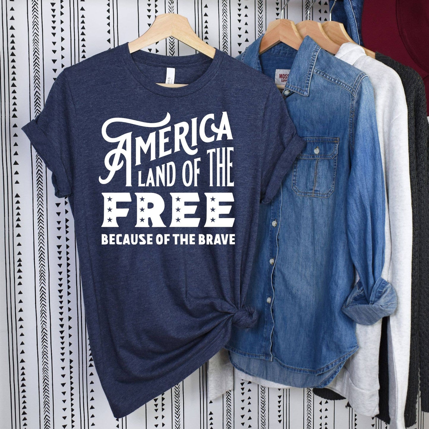 Land of the Free Because of the Brave Graphic Tee