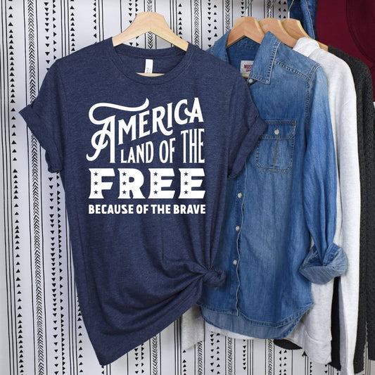 Land of the Free Because of the Brave Graphic Tee