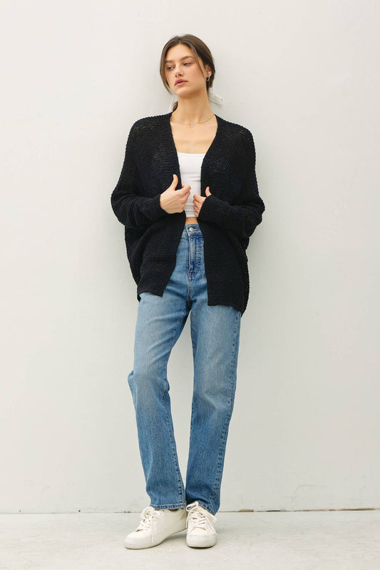 Dolman Sleeve Open Front Cardigan