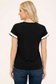 Scalloped Sleeve Contrast Trim Tee