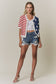 American Flag Button Front Knit Sweater Top