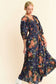 Floral Printed Smocked Waist Maxi Dress