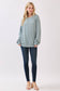 Ribbed Knit Pullover Sweatshirt