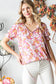 Floral Ruffle Neck Top
