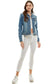 Cotton Blend Stretch Denim Jacket