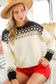 Red & White Fair Isle Cozy Knitted Sweater