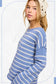 Striped Round Neck Loose Fit Long Sleeve Sweater