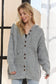 Oversized Hooded Button-Down Cardigan – Grey