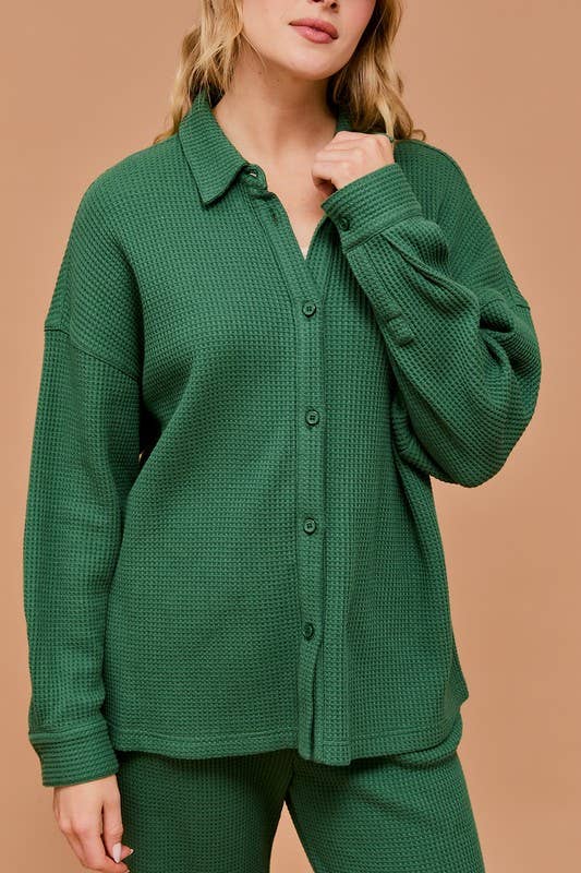 Green Waffle Shacket
