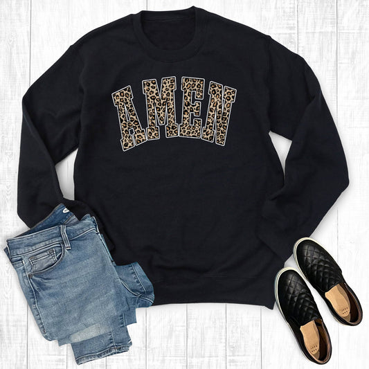 Leopard Amen Sweatshirt