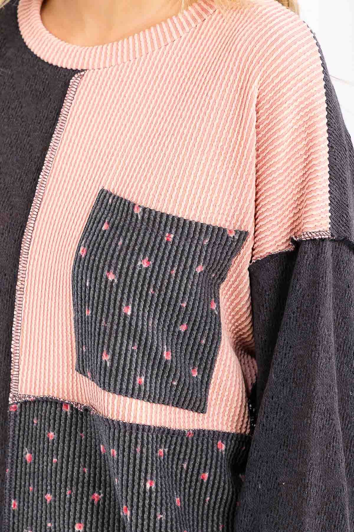 Patchwork Pullover Top