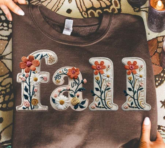 ✨ Fall Faux Embroidered Graphic Sweatshirt
