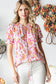 Floral Ruffle Neck Top