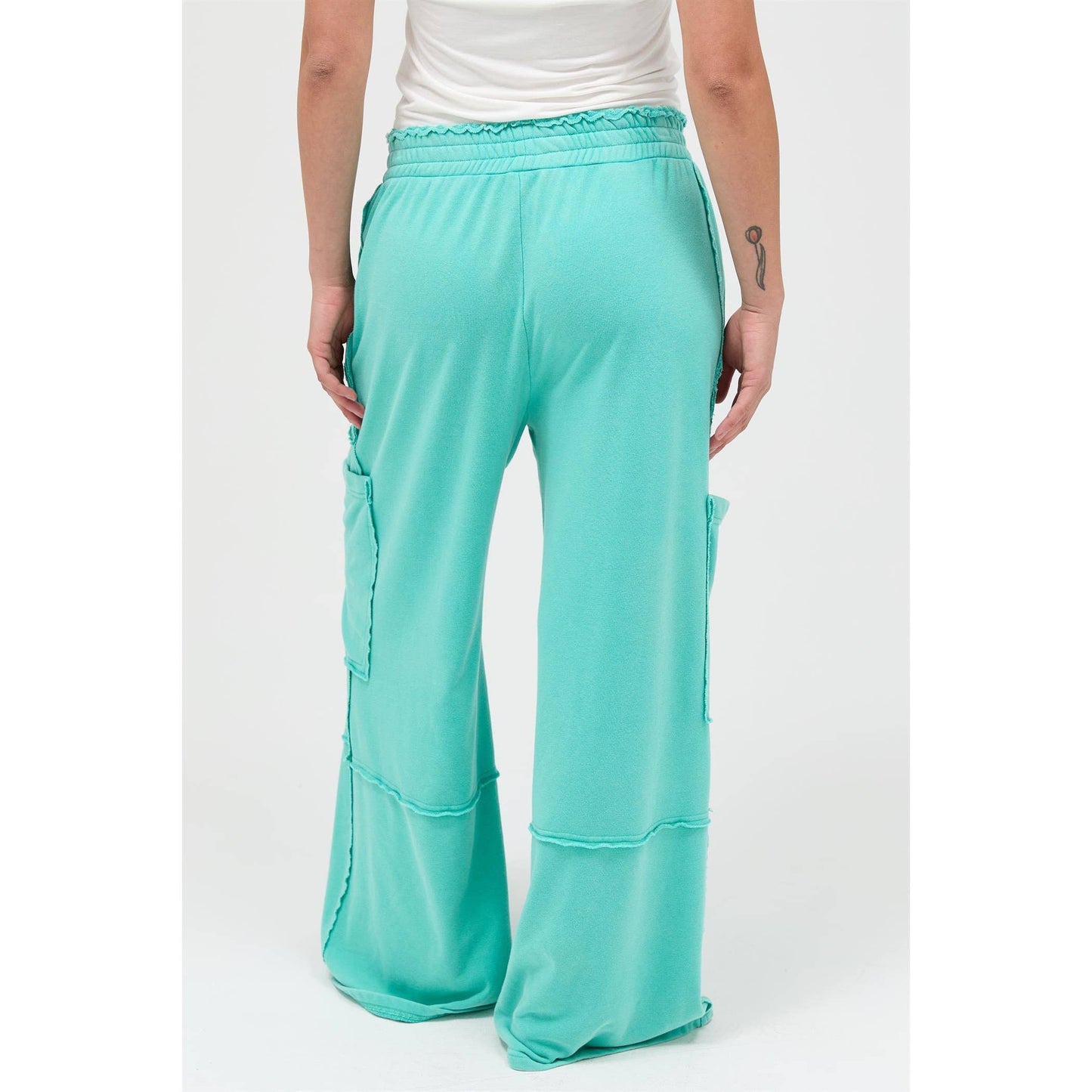 Turquoise Tide Wide Leg Cargo Pants