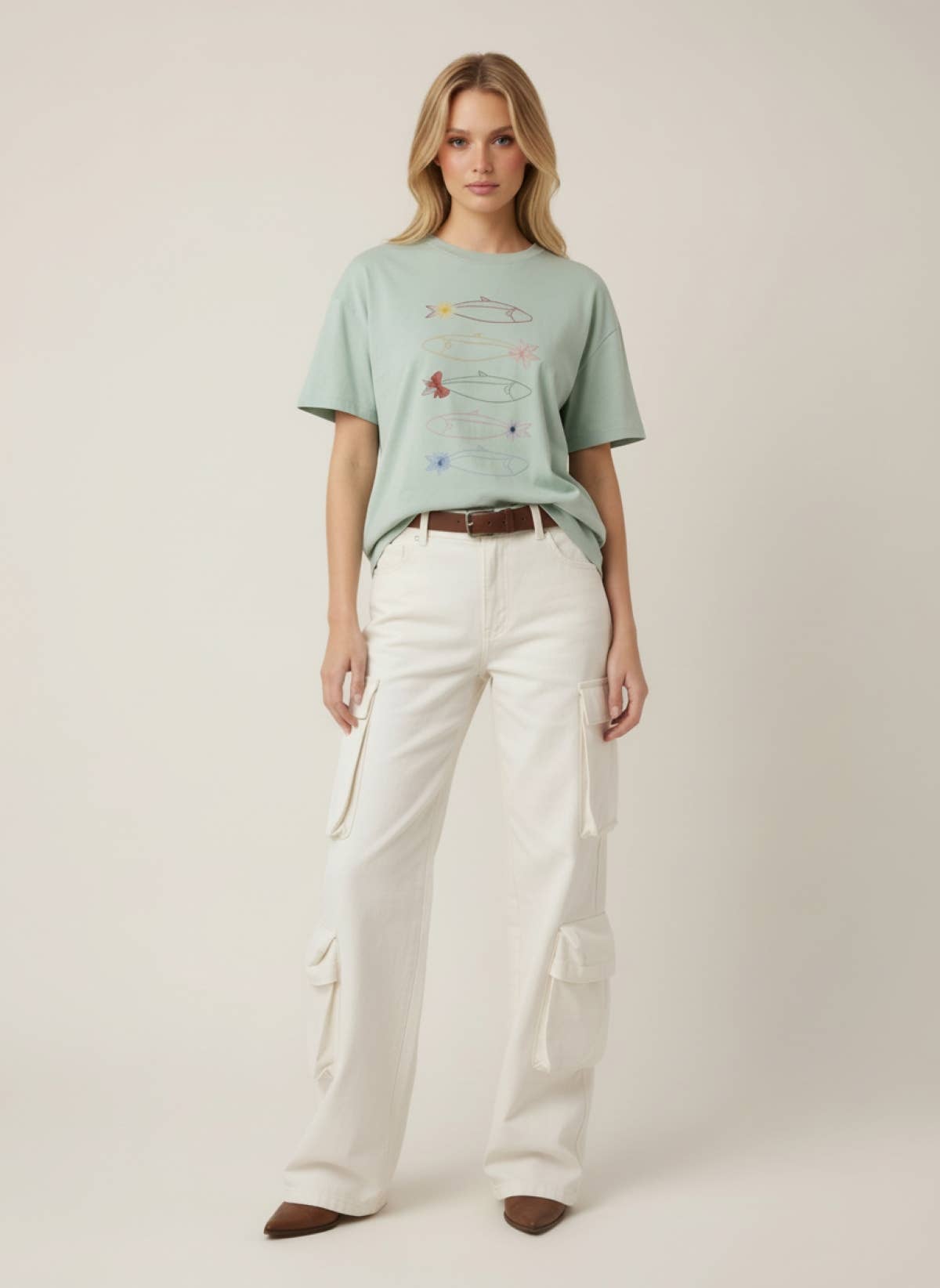 Bowtie Fish Line Art Graphic Tee