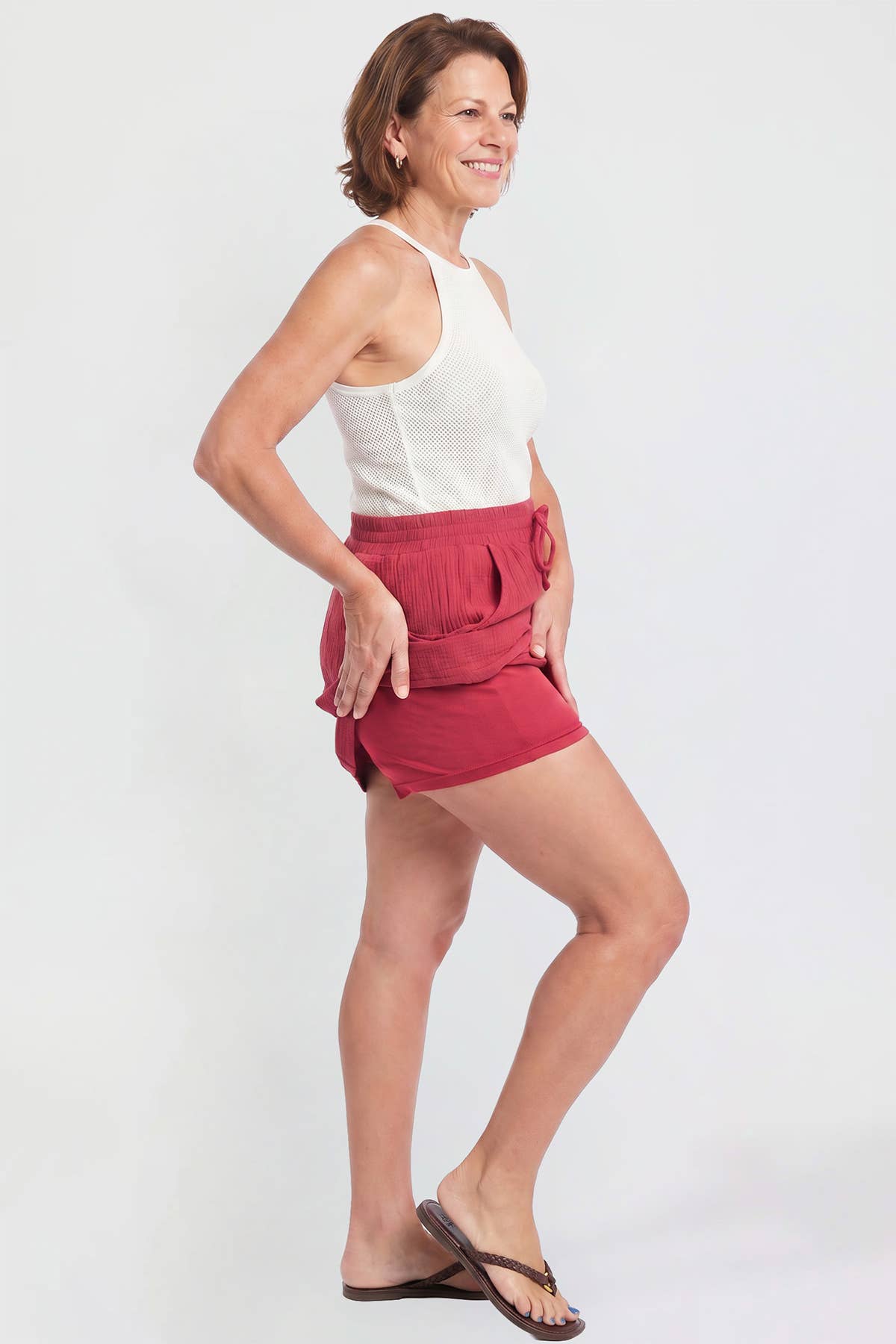 Easy Days Cotton Gauze Cargo Skort