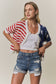 American Flag Button Front Knit Sweater Top