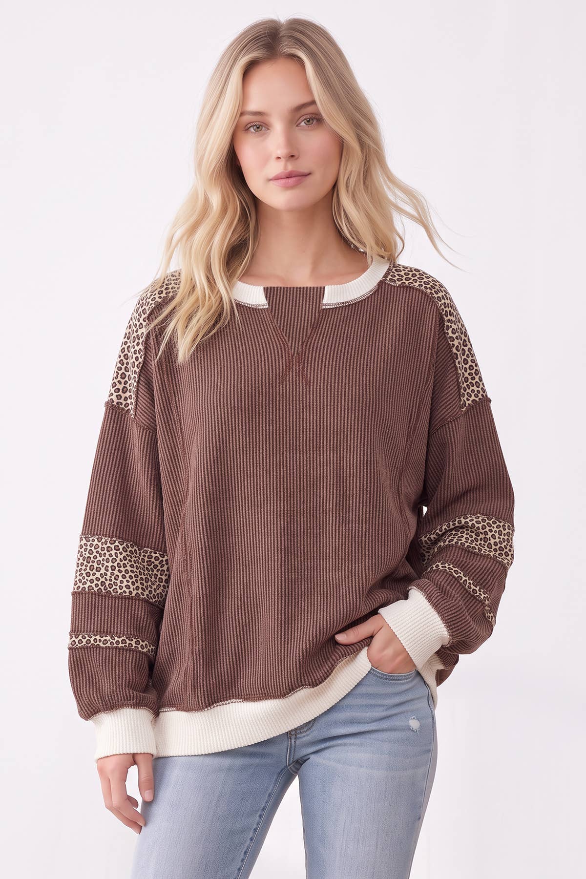 Wild Side Leopard Contrast Top