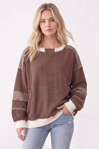Wild Side Leopard Contrast Top