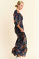 Floral Printed Smocked Waist Maxi Dress