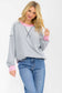 Contrast Trim Exposed Seam Sweatshirt – Pink & Grey
