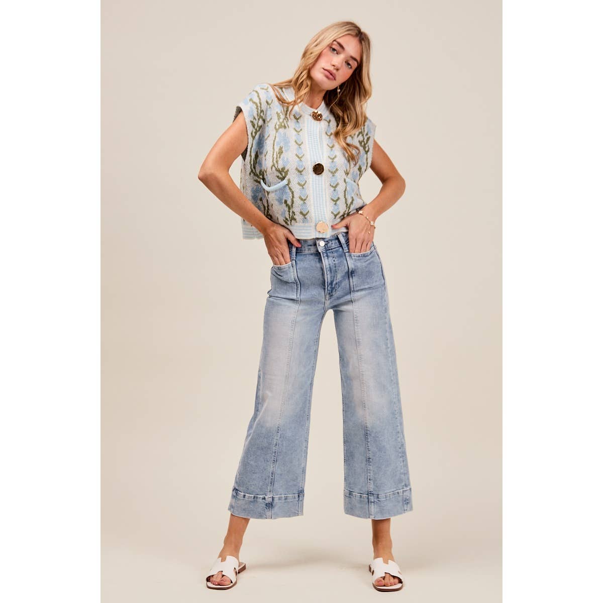 Easy Days Mid Rise Wide Leg Denim Jeans