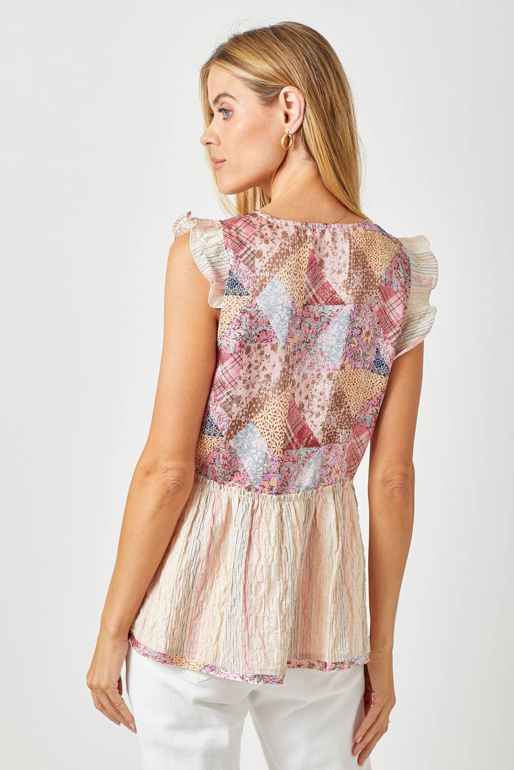 Flutter Sleeve Peplum Top