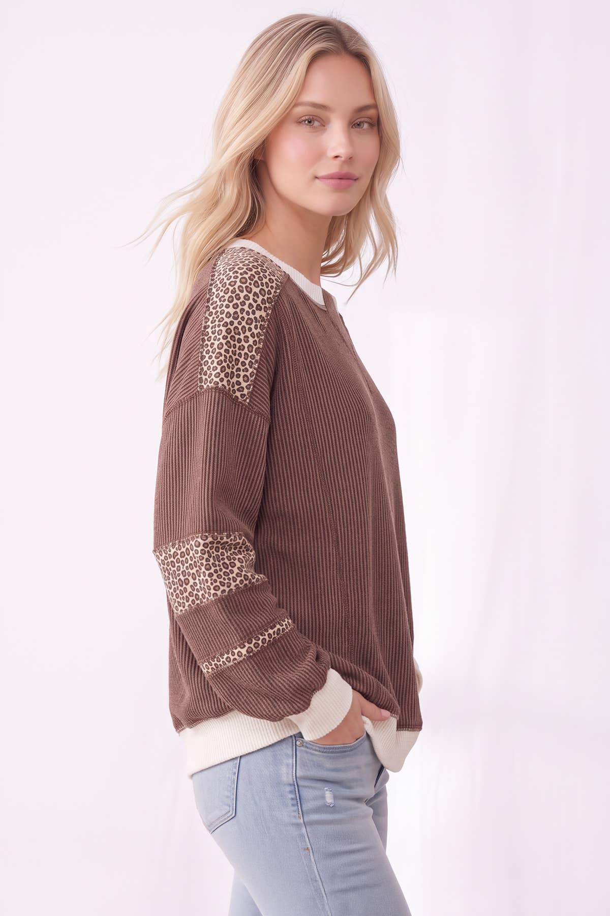 Wild Side Leopard Contrast Top