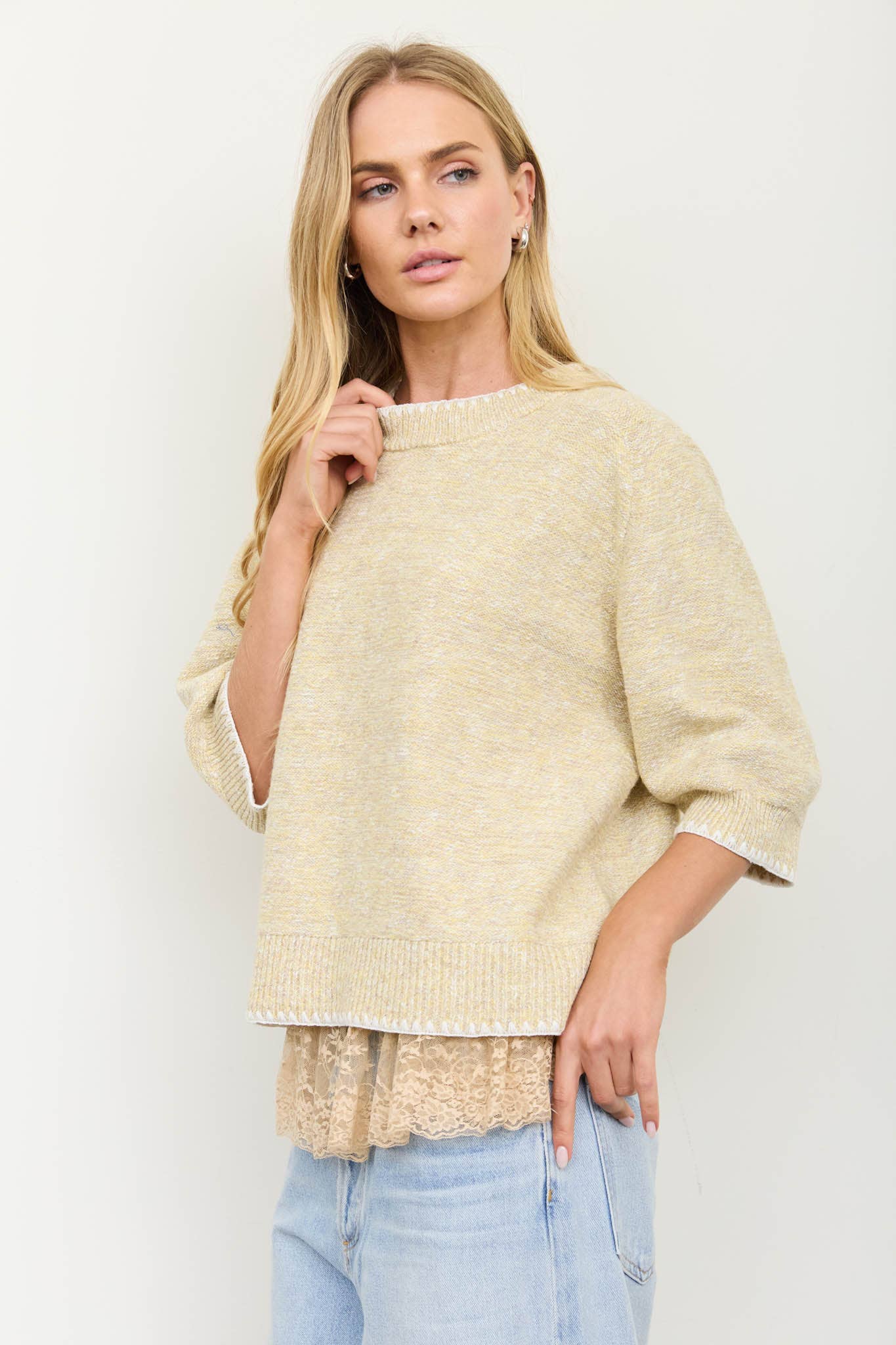 Golden Hour Heathered Knit Sweater