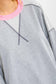 Contrast Trim Exposed Seam Sweatshirt – Pink & Grey