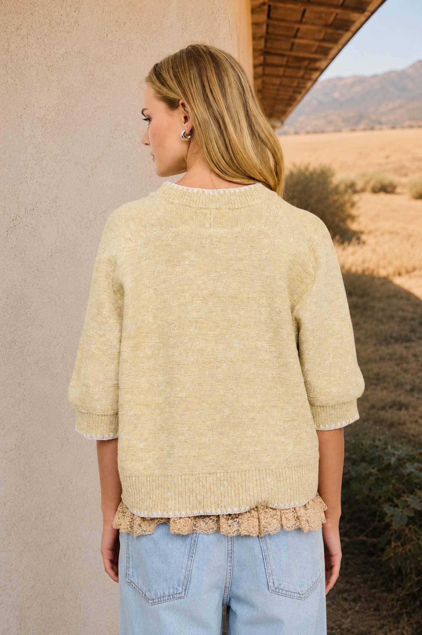Golden Hour Heathered Knit Sweater