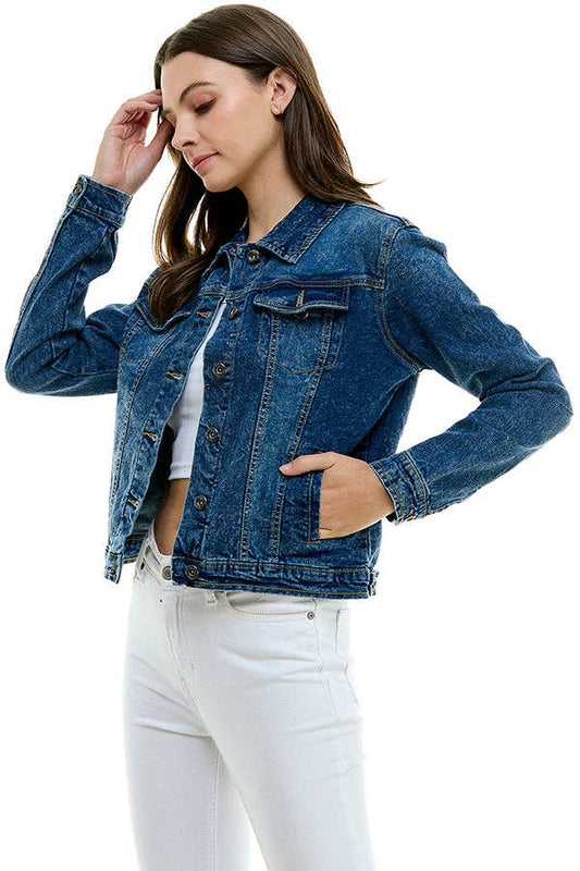 Casual Denim Jacket – Dark Wash