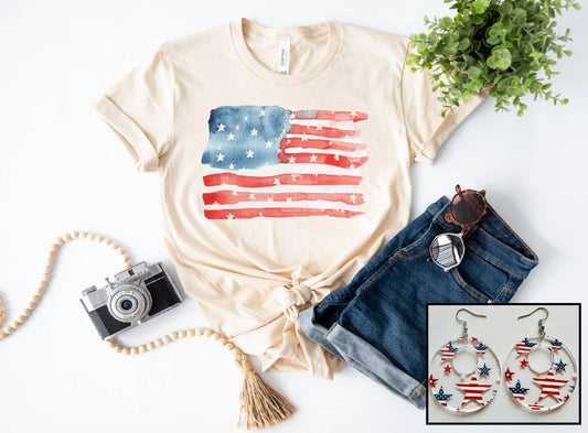 Watercolor Flag Tee