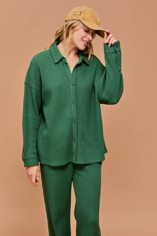 Green Waffle Shacket