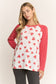 Valentine Scribble Heart Contrast Top