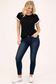 Scalloped Sleeve Contrast Trim Tee