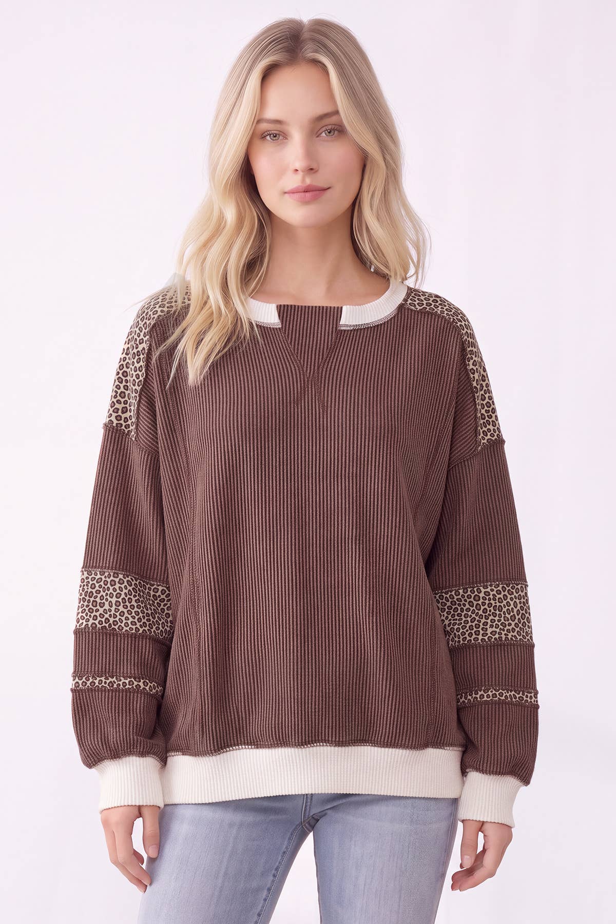 Wild Side Leopard Contrast Top