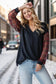 Sheer Plaid Sleeve Top