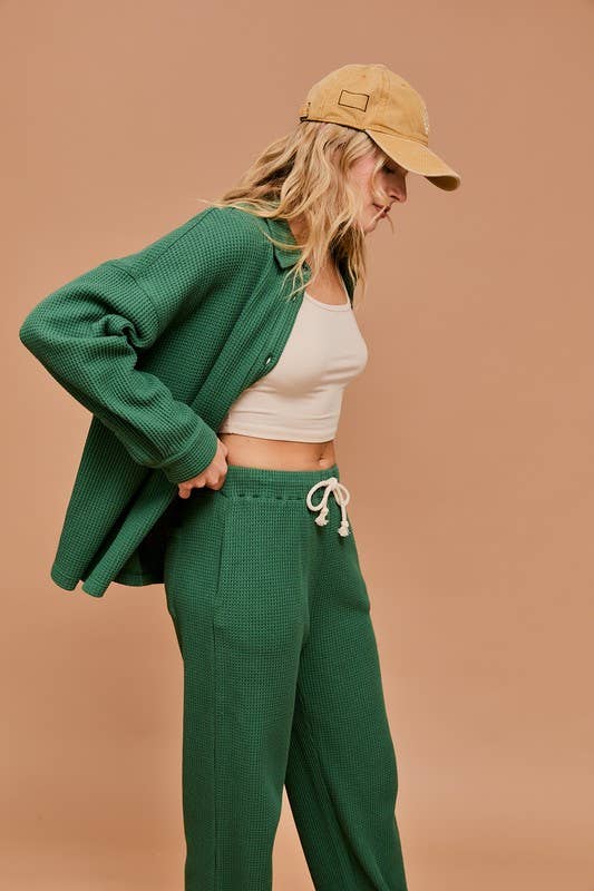 Green Waffle Shacket