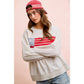 American Flag Patch Long Sleeve Top