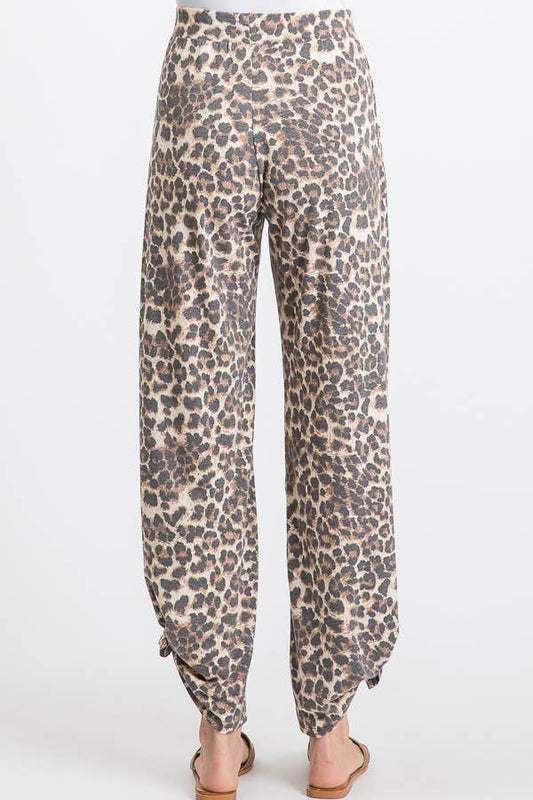 Leopard Print Split Side Pants
