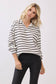 Striped Half-Zip Knit Pullover