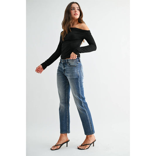 Twisted Up Straight Leg Jeans
