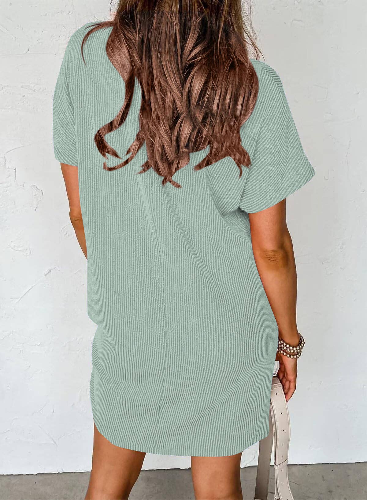 Casual Ribbed T-Shirt Dress